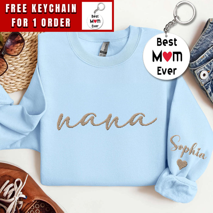 Embroidered Nana Sweatshirt, Grandma Sweatshirt Embroidered, Custom Grandma Crewneck, Mother's Day Gift