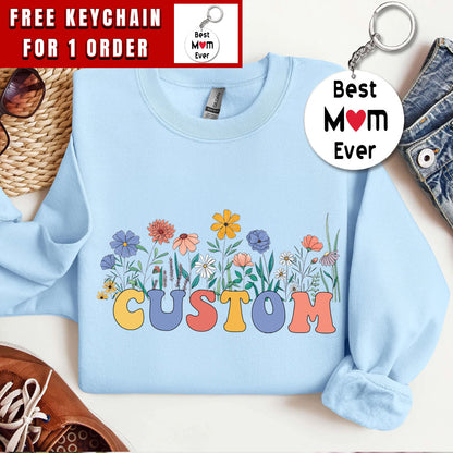 Wildflowers Custom Shirt, Personalized T-Shirt, Cute Custom Shirts for Women, Custom Printing TShirt