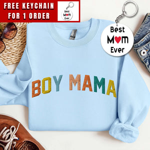 Boy Mom Sweatshirt Women Mama Sweatshirts Mom Life Sweatshirt Boy Mom Gift Embroidered Crew Neck Pullover