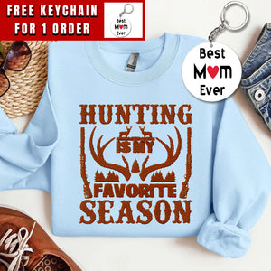 Embroidered Deer Hunting Sweatshirt, Hunter Crewneck Pullover, Gift for Hunting Lover