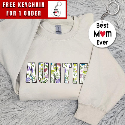 Auntie Sweatshirt, Floral Auntie Sweatshirt, Gift for Aunt, Aunt Sweatshirt, New Aunt Gift