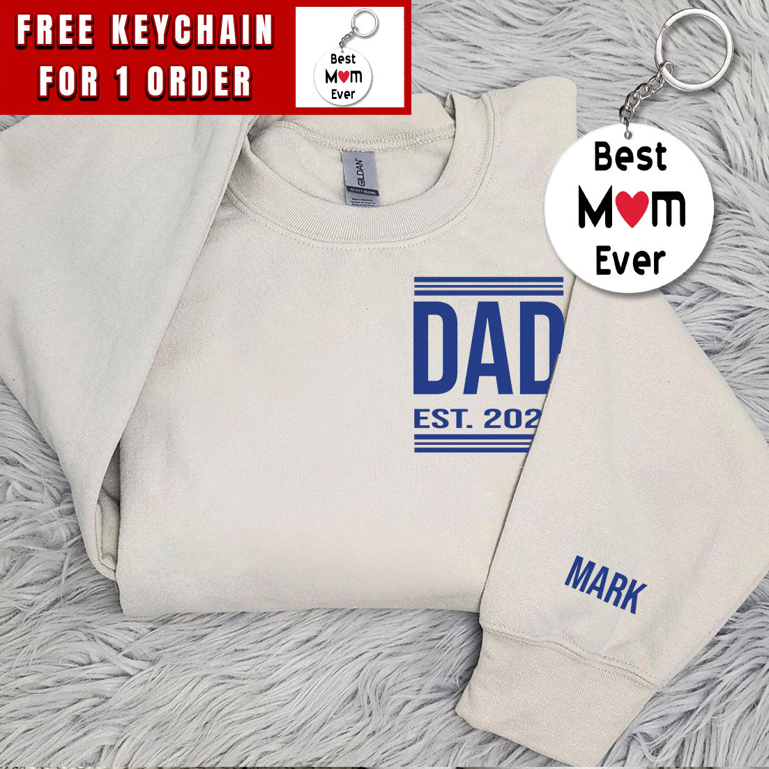Custom Dad Sweatshirt, Personalized New Dad Hoodie With Names On Sleeve, Pregnancy Announcement Daddy Clothing
