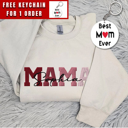 Embroidered Custom Mama Sweatshirt or Hoodie, Personalized Gift, Gift for Mother's Day