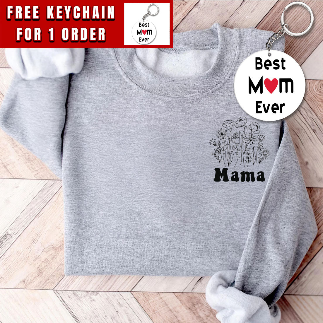 Floral Mama Sweatshirt, Mama Sweatshirt, Wildflower Crewneck, Flower Shirt, Retro Mama, Gift for Mother's Day
