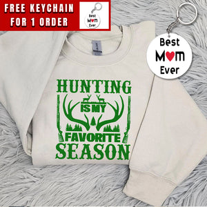 Embroidered Deer Hunting Sweatshirt, Hunter Crewneck Pullover, Gift for Hunting Lover