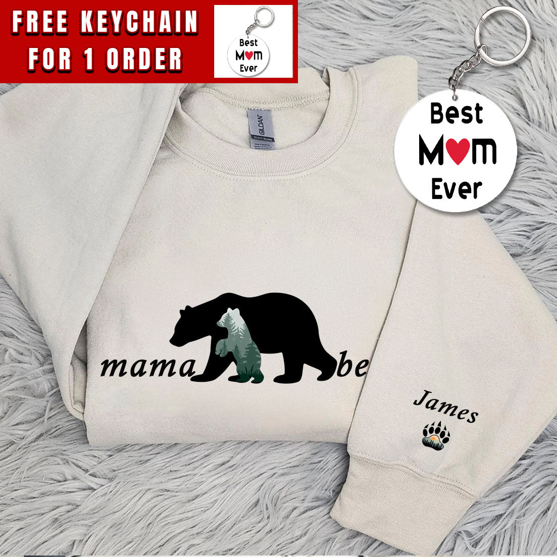 Custom Mom Sweatshirt, Mama Bear Sweatshirt, Mom Gift, Mama Sweatshirt, Mom Hoodie, Shirt For Mama