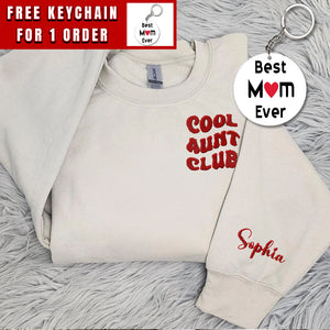 Cool Aunt Club Embroidered Sweatshirt, Auntie Crewneck, Auntie Sweatshirt with Kids Names, Aunt Hoodie, Personalized Mom's Sister Gift