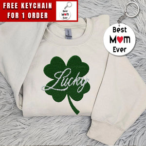 Embroidered Patricks Day Shirts Women Lucky Shamrock Shirt