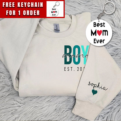 Custom Boy Mama Sweatshirt, Personalized Mama Of Boys Hoodie With Kids Names On Sleeve, Mom Birthday Outfit, New Mom Clothing, Momma Gifts