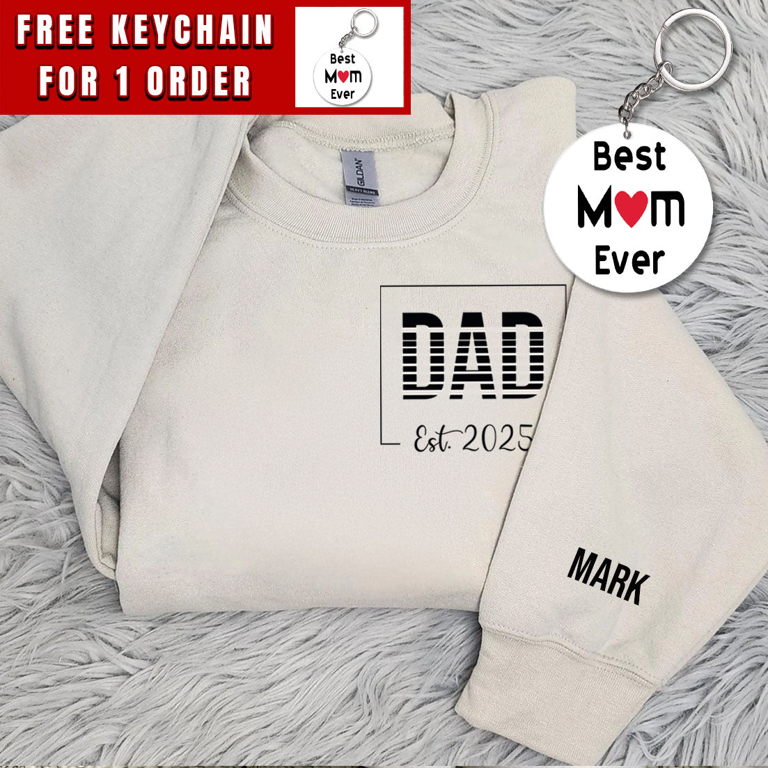 Personalized Dad Sweatshirt, Custom New Dad Hoodie, Daddy Outfit With Kids Names On Sleeve, Baby Announcement Papa Clothing, Dad To Be Gifts