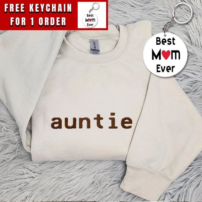 Embroidered Aunt Shirt, Minimalistic, Auntie Tee, New Aunt T-shirt, Gift for Aunt, Aunt Gift