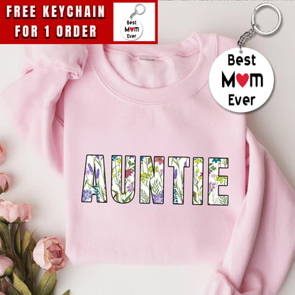 Auntie Sweatshirt, Floral Auntie Sweatshirt, Gift for Aunt, Aunt Sweatshirt, New Aunt Gift