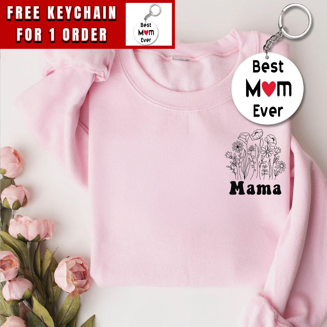 Floral Mama Sweatshirt, Mama Sweatshirt, Wildflower Crewneck, Flower Shirt, Retro Mama, Gift for Mother's Day