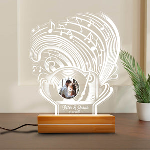 Led Music and Song Plaque with Speaker, Best Friend Christmas Gift, Custom Acrylic Plaque with Photo, Personalized Classical music on vinyl, Custom Photo.