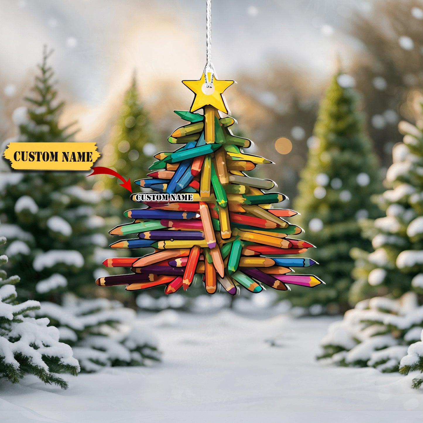pencil christmas tree, Ornament Decoration, Ornament For Gift, Ornament Christmas