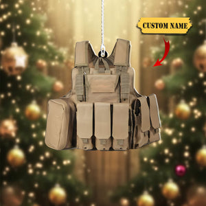 Personalized Army Combat Vest Custom Shape Ornament, Ornament For Him, Gift For Him, Ornament Christmas