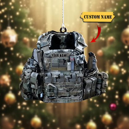 Personalized Army Equipment Ornament, Custom Military Equipment Flat Acrylic Ornament, Ornament For Him, Gift For Him, Ornament Christmas
