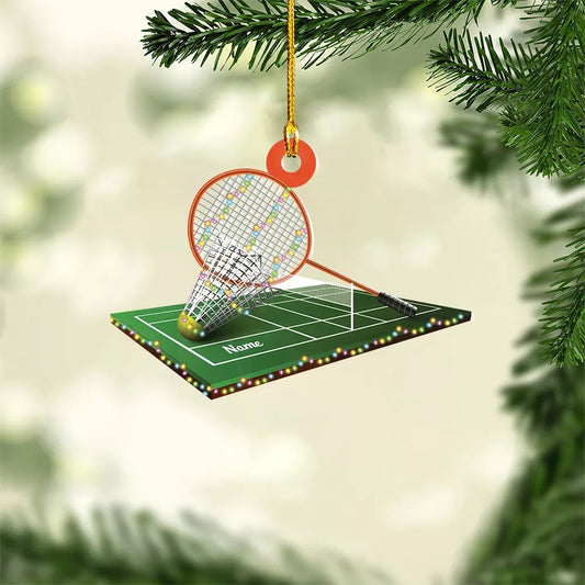 Personalized Badminton Court Christmas Light Ornament, Badminton Car Ornament - Copy, Ornament Decoration, Ornament For Gift, Ornament Christmas