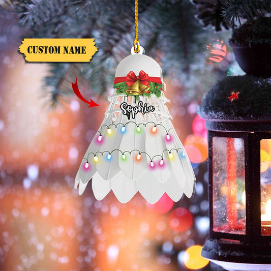 Personalized Badminton Xmas Acrylic ornament, Badminton player, Christmas Orname, Ornament Decoration, Ornament For Gift, Ornament Christmas
