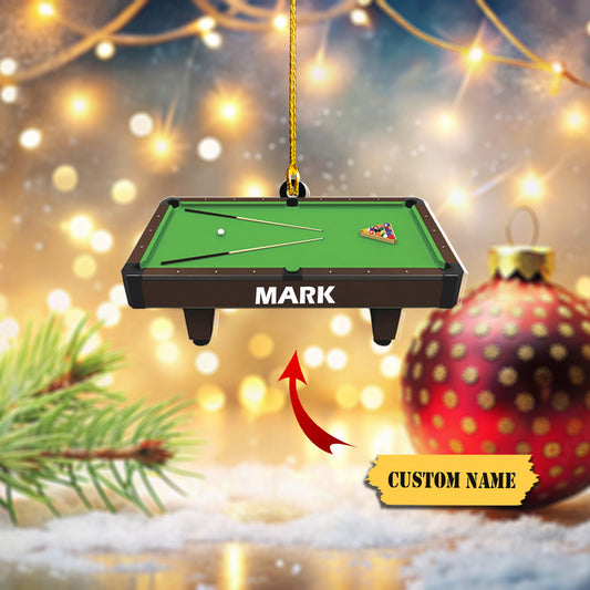 Personalized Billiard Car Ornament Billiard Christmas Ornament Poolball Ornament, Ornament Decoration, Ornament For Gift, Ornament Christmas