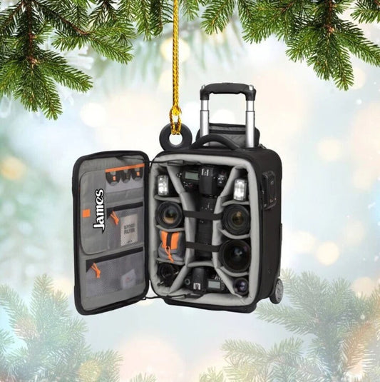 Personalized Camera Photography Christmas Ornament Custom 2D Flat Ornament, Ornament Decoration, Ornament For Gift, Ornament Christmas