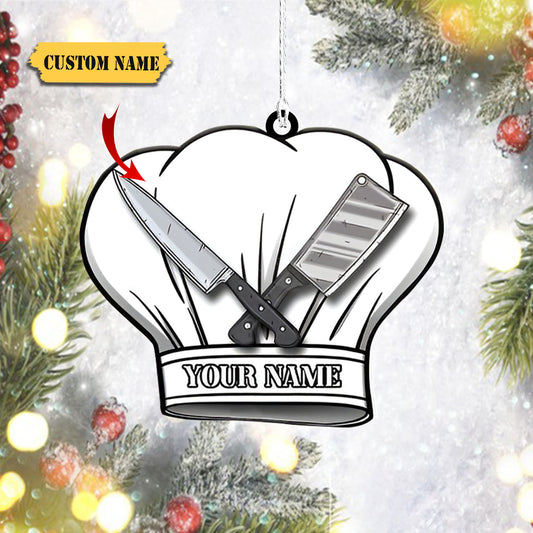 Personalized Chef Hat Custom Shaped Ornament, Ornament Decoration, Ornament For Gift, Ornament Christmas