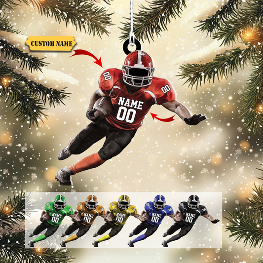 Personalized Football Ornament Customized Football Christmas Ornaments Football Ornament Christmas Football Gifts Gift for Football, Ornament Decoration, Ornament For Gift, Ornament Christmas