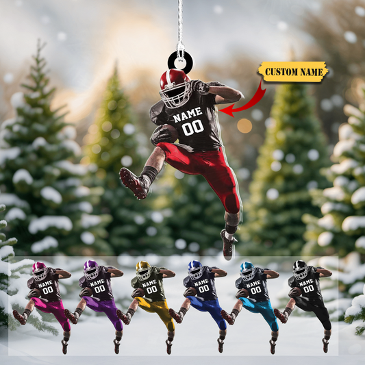 Personalized Football Ornament Customized Football Christmas Ornaments Football Ornament Christmas Football Gifts, Ornament Decoration, Ornament For Gift, Ornament Christmas