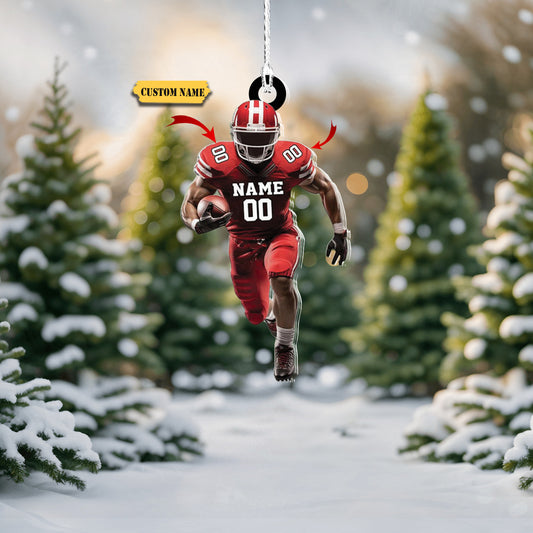 Personalized Football Ornament Customized Football Christmas Ornaments Football Ornament Christmas Gift for Football Player 2, Ornament Decoration, Ornament For Gift, Ornament Christmas