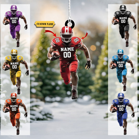 Personalized Football Ornament Customized Football Christmas Ornaments Football Ornament Christmas Gift for Football Player 2, Ornament Decoration, Ornament For Gift, Ornament Christmas