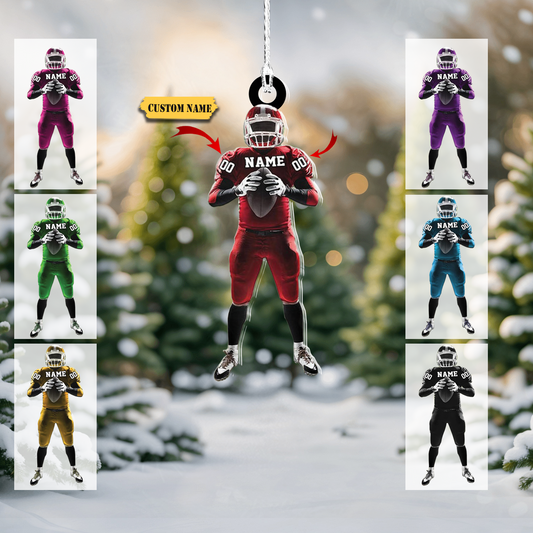 Personalized Football Ornament Customized Football Christmas Ornaments Football Ornament Christmas Gift for Football Player, Ornament Decoration, Ornament For Gift, Ornament Christmas
