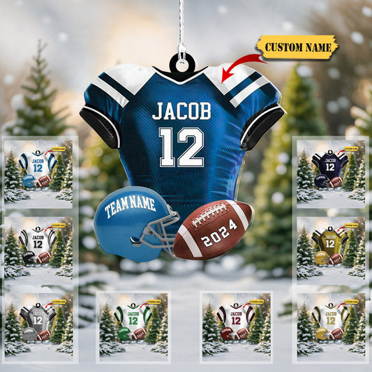 Personalized Football Ornament, Football Christmas Ornament, Football Ornament Christmas Hanging Decor Gift for Football Fans Football Gift for Football Player, Ornament Decoration, Ornament For Gift, Ornament Christmas
