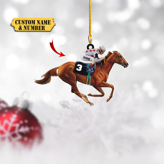 Personalized Horse Ornaments Horse Racing Ornaments for Christmas Tree Horse Race Ornament for Horse Lovers, Ornament Decoration, Ornament For Gift, Ornament Christmas