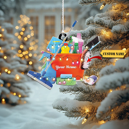 Personalized Housekeeping Christmas Ornament, Housekeeping Keepsake, Janitor Cleaning Lady Ornament,Cleaning Service Christmas Ornament7333, Ornament Decoration, Ornament For Gift, Ornament Christmas