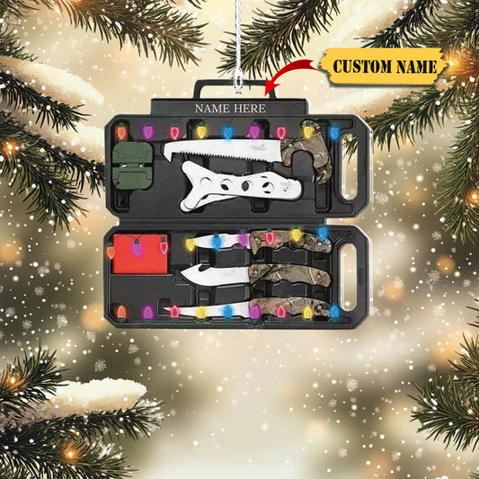Personalized Hunting Tool Bag Ornament Christmas 2D Flat Acrylic Orrnament, Ornament Decoration, Ornament For Gift, Ornament Christmas