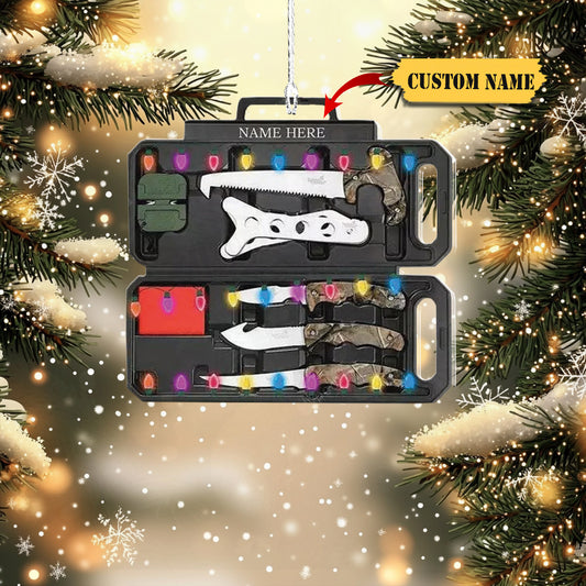 Personalized Hunting Tool Bag Ornament Christmas 2D Flat Acrylic Orrnament, Ornament Decoration, Ornament For Gift, Ornament Christmas