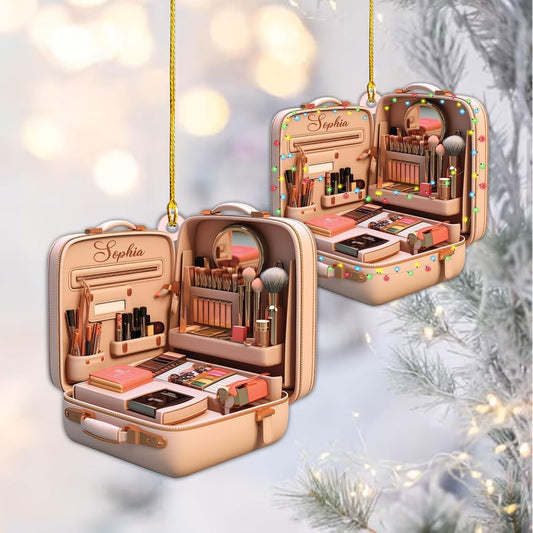 Personalized Makeup Tools Christmas Ornament 2024, Makeup Box Christmas Ornament Gift for Makeup Artist, Christmas Tree Decor for Makeup Shop 123, Ornament Decoration, Ornament Christmas