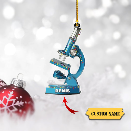 Personalized Medical Microscope Christmas Ornament 2D Flat 2023 Medical Microsc, Ornament Decoration, Ornament For Gift, Ornament Christmas