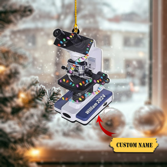 Personalized Medical Microscope Christmas Ornament 2D Flat Acrylic Orrnament, Ornament Decoration, Ornament For Gift, Ornament Christmas