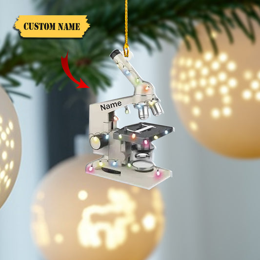 Personalized Microscope Ornament Microscope Christmas Ornament Science Ornament6546546, Ornament Decoration, Ornament For Gift, Ornament Christmas