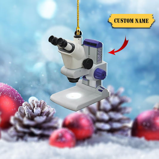 Personalized Microscope Ornament Microscope Christmas Ornament Science Ornament87875, Ornament Decoration, Ornament For Gift, Ornament Christmas