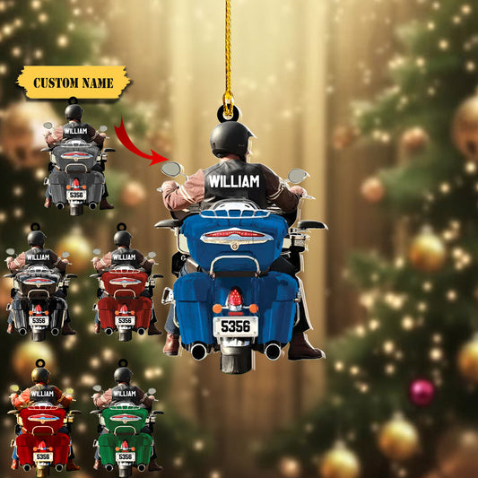 Personalized Motorcycle Acrylic Christmas Ornament, Gift for Biker, Ornament Decoration, Ornament For Gift, Ornament Christmas