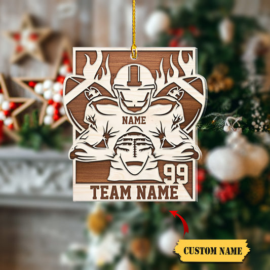 Personalized Ornament Football Player acrylic Ornament, Christmas Ornament, Ornament Decoration, Ornament For Gift, Ornament Christmas