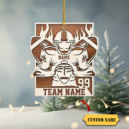 Personalized Ornament Football Player acrylic Ornament, Christmas Ornament, Ornament Decoration, Ornament For Gift, Ornament Christmas