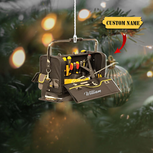 Personalized Plumber Tool Bag Acrylic Ornament, Christmas Tree Decor For Plumber_Style 1_PACK 1 11, Ornament For Him, Gift For Him, Ornament Christmas