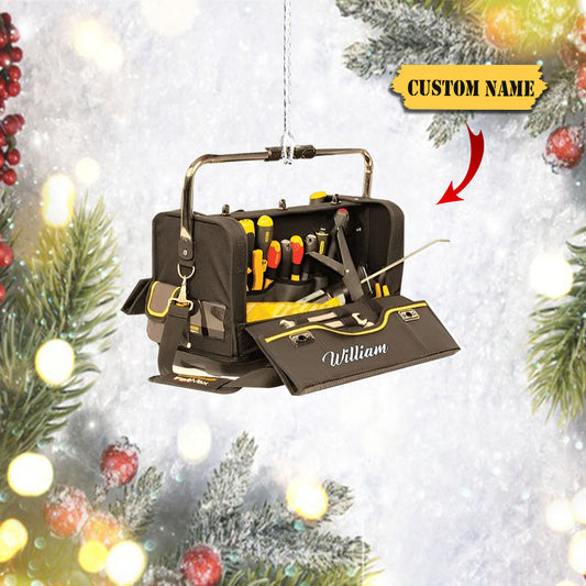 Personalized Plumber Tool Bag Acrylic Ornament, Christmas Tree Decor For Plumber_Style 1_PACK 1 11, Ornament For Him, Gift For Him, Ornament Christmas