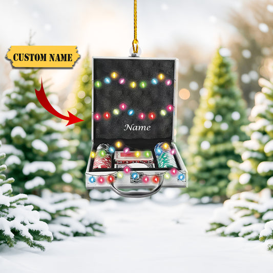 Personalized Poker Car Ornament, Casino Poker Chips Christmas Ornament, Ornament Decoration, Ornament For Gift, Ornament Christmas