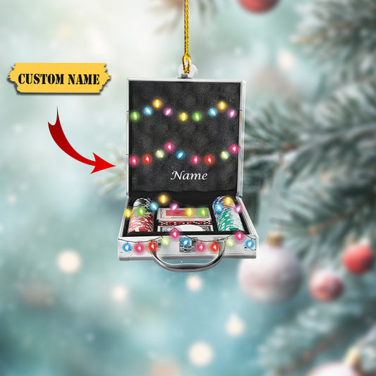 Personalized Poker Car Ornament, Casino Poker Chips Christmas Ornament, Ornament Decoration, Ornament For Gift, Ornament Christmas