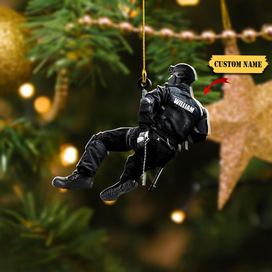 Personalized Police Christmas - Two Sided Ornament, Gift for Police, Ornament For Him, Gift For Him, Ornament Christmas