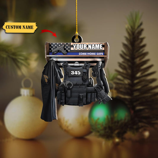 Personalized Police Uniform Acrylic Ornament, Police car ornament, christmas ornament, Ornament For Him, Gift For Him, Ornament Christmas